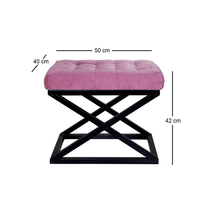 Atelier Del Sofa Pouf Black, Fuchsia 50x42x40 cm